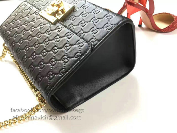 Gucci Padlock Gucci Signature Shoulder Bag Black 409486