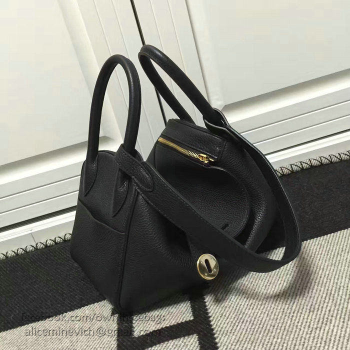 Hermes Lindy 26 Bag Black Togo Calfskin Leather HLD2630