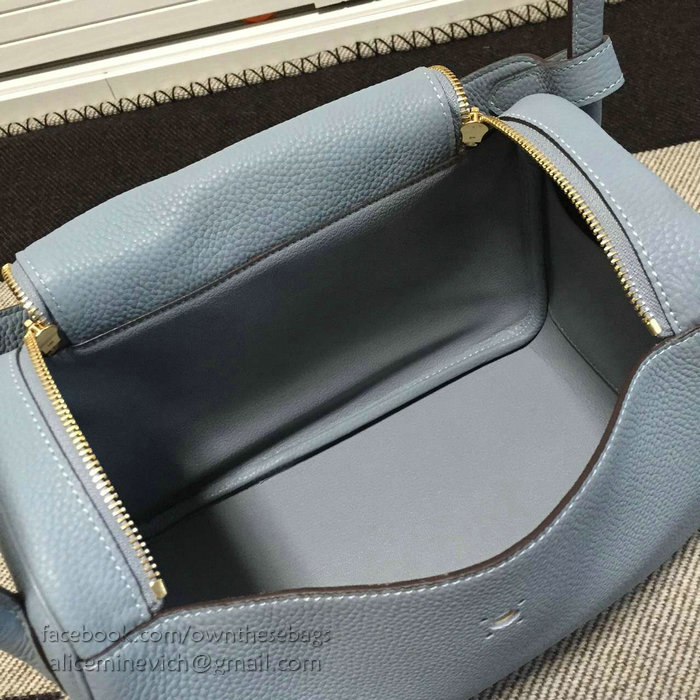 Hermes Lindy 26 Bag Light Blue Togo Calfskin Leather HLD2630