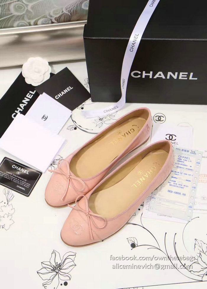 Chanel Pink Patent Leather Ballet Flats CH1630