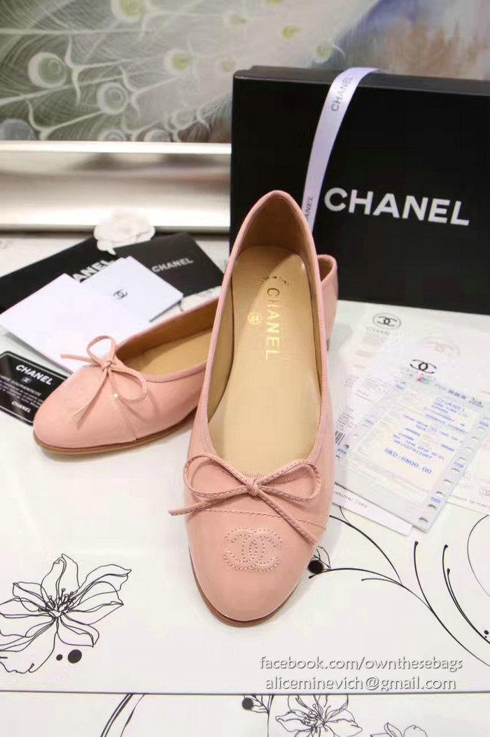 Chanel Pink Patent Leather Ballet Flats CH1630