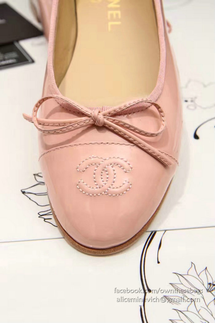 Chanel Pink Patent Leather Ballet Flats CH1630