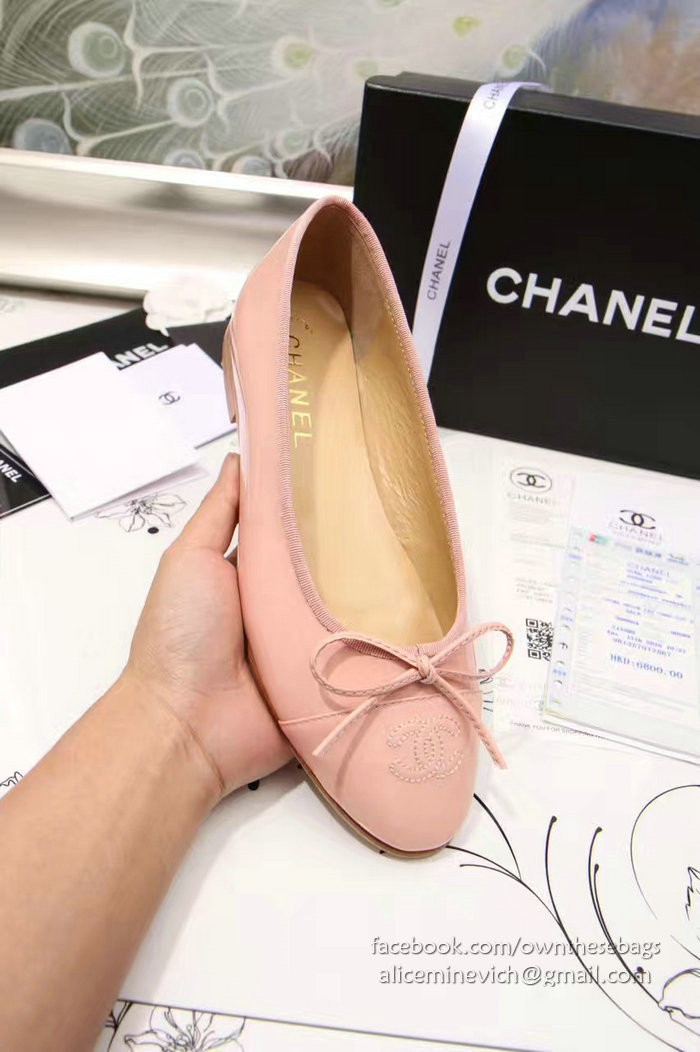 Chanel Pink Patent Leather Ballet Flats CH1630