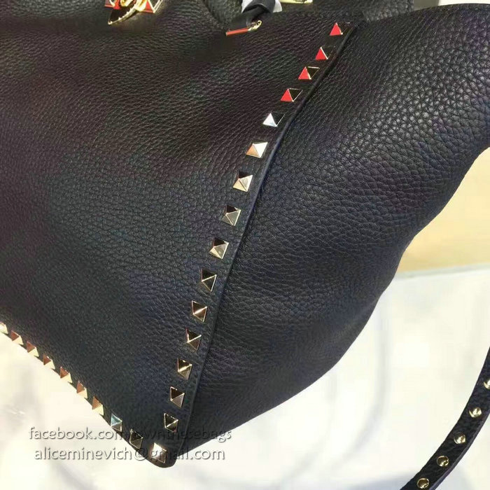 Valentino Rockstud Noir Medium Tote Bag V1125