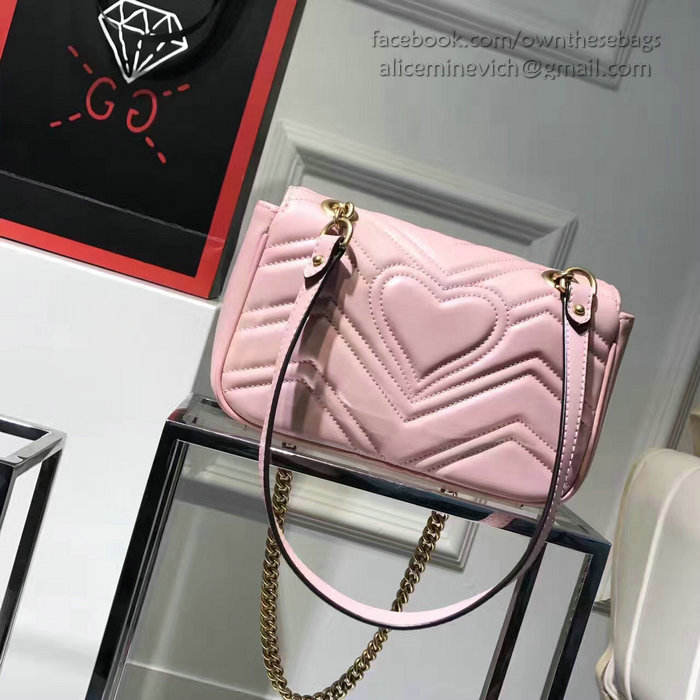 Gucci GG Marmont Matelasse Shoulder Bag Light Pink 443497