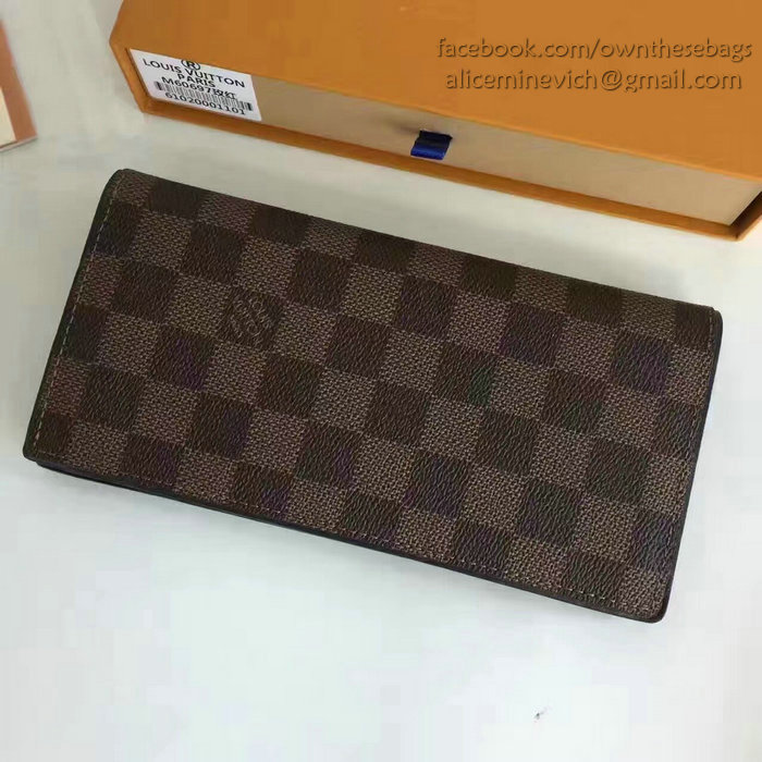 Louis Vuitton Damier Ebene Canvas Brazza Wallet N63168