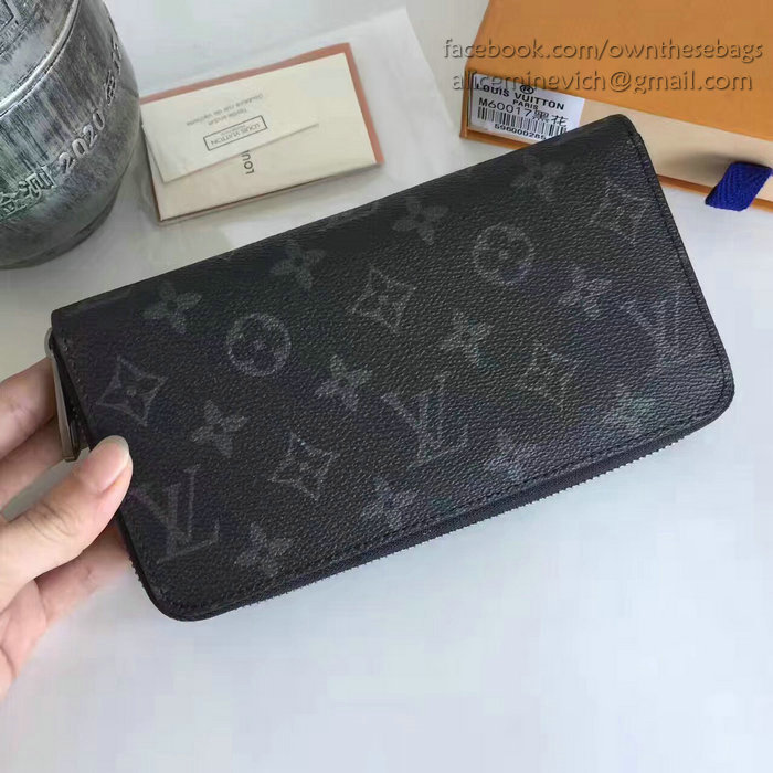 Louis Vuitton Monogram Eclipse Canvas Zippy Wallet M60017