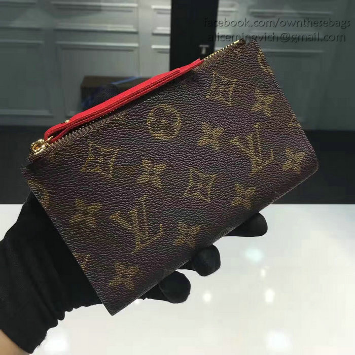 Louis Vuitton Monogram Canvas Adele Compact Wallet Red M61271