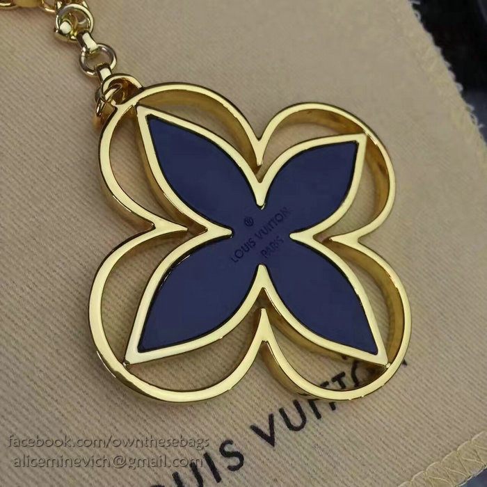 Louis Vuitton Bag Charm Rimi Key Holder Blue&Gold M61013