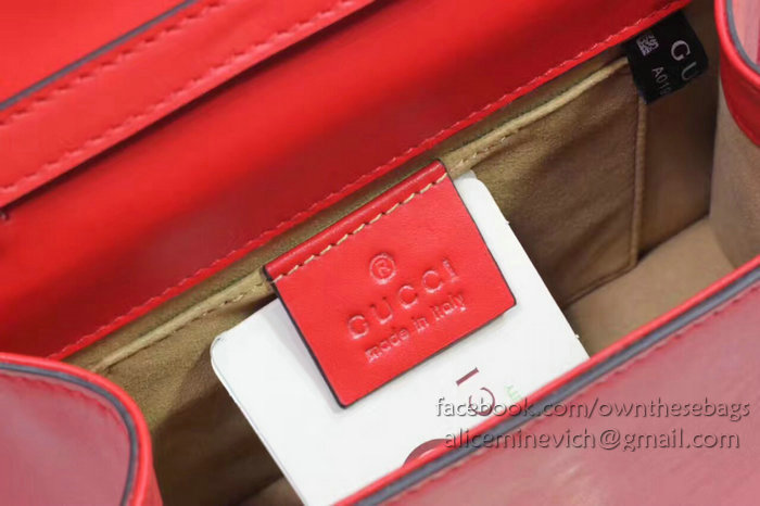 Gucci Sylvie Leather Mini Bag Red 470270