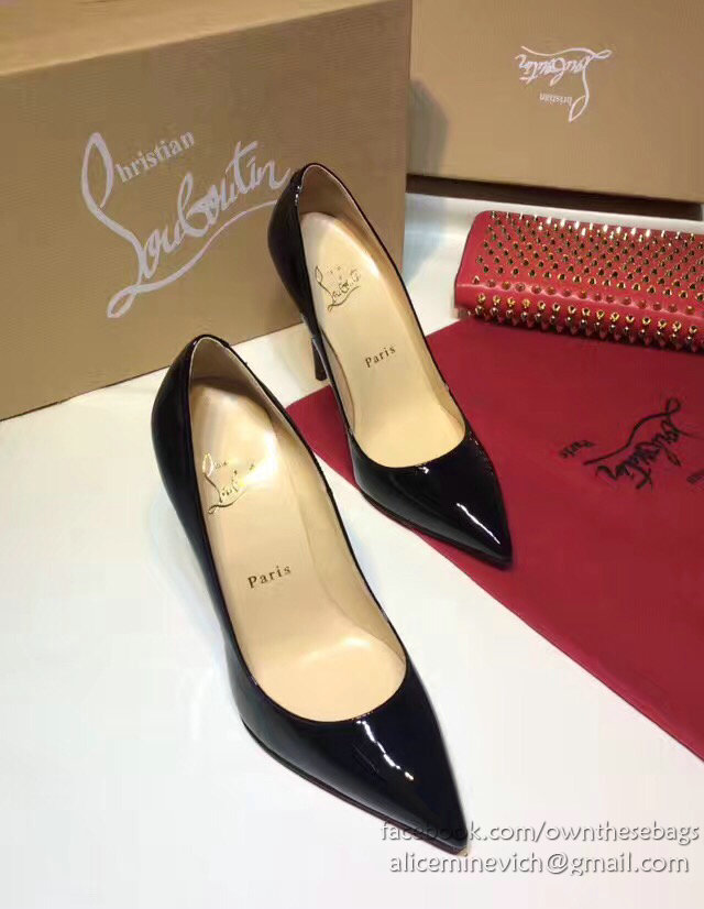 Christian Louboutin Patent Leather High Heel Pump Black CL004