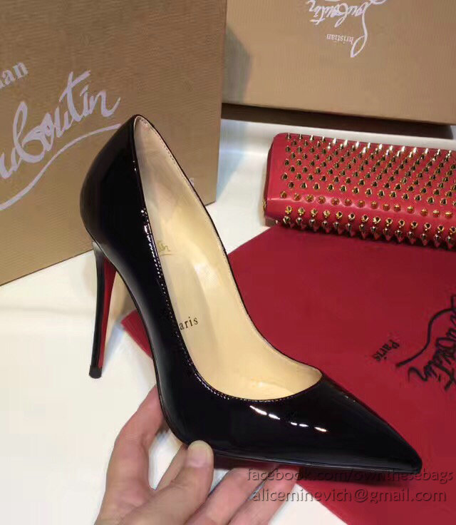 Christian Louboutin Patent Leather High Heel Pump Black CL004