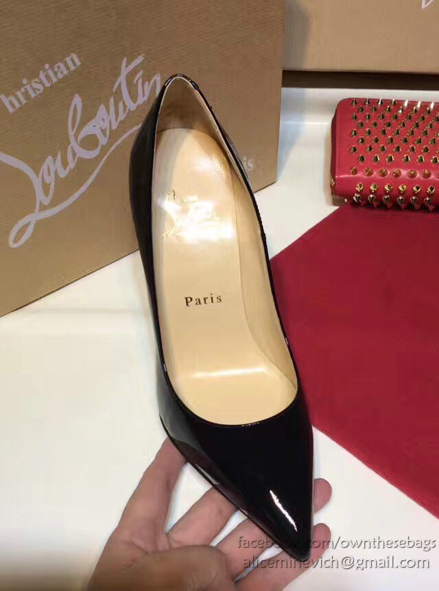 Christian Louboutin Patent Leather High Heel Pump Black CL004