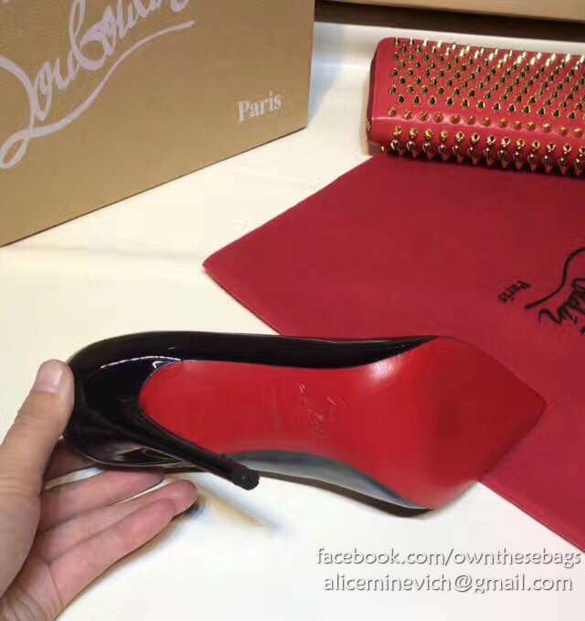 Christian Louboutin Patent Leather High Heel Pump Black CL004