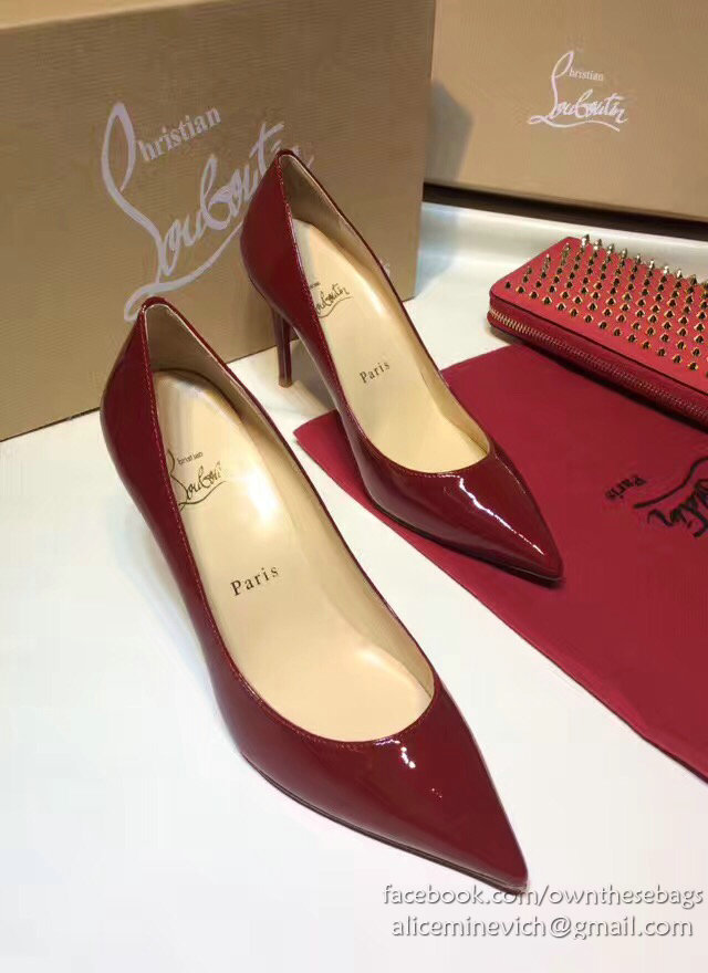 Christian Louboutin Patent Leather Pump Burgundy CL006