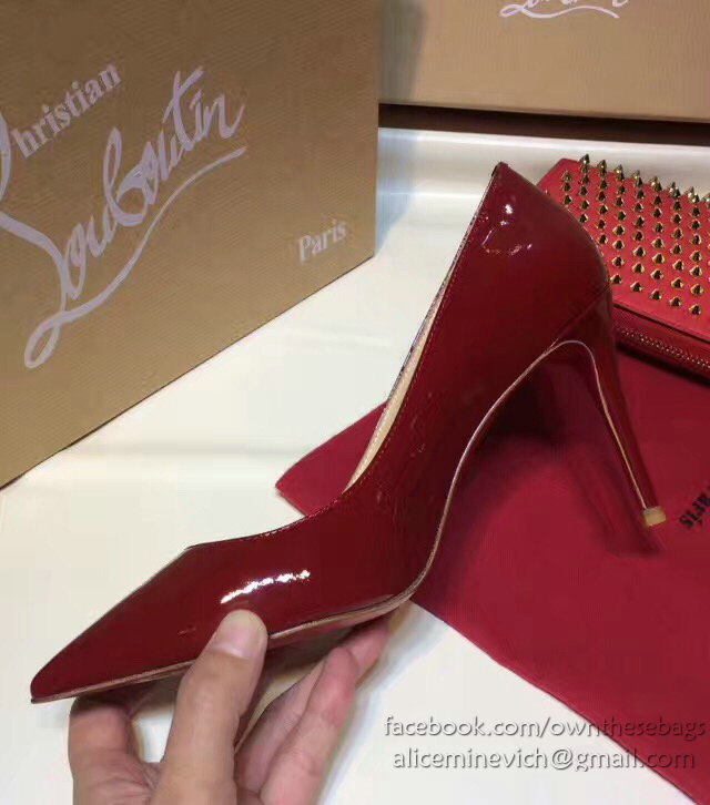 Christian Louboutin Patent Leather Pump Burgundy CL006