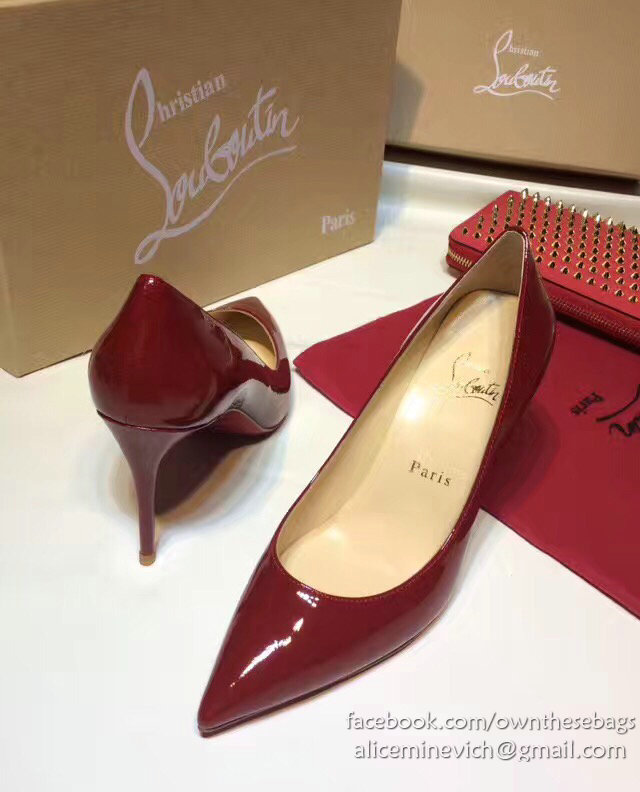 Christian Louboutin Patent Leather Pump Burgundy CL006