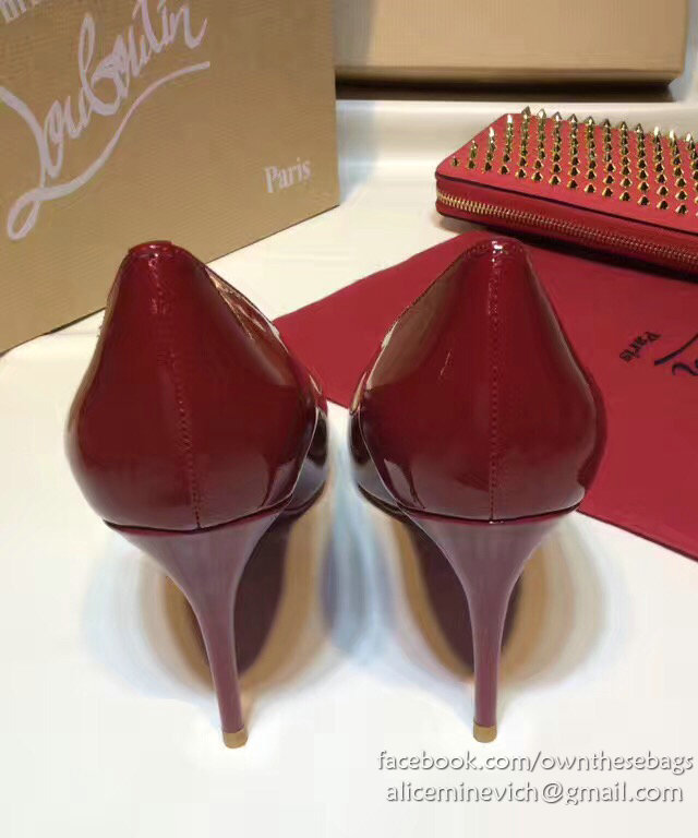 Christian Louboutin Patent Leather Pump Burgundy CL006