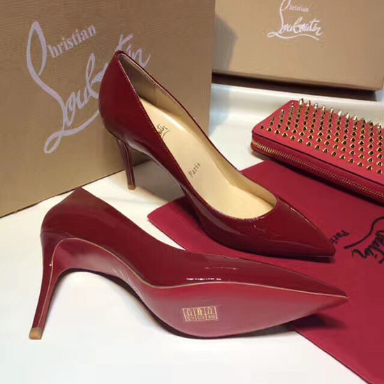 Christian Louboutin Patent Leather Pump Burgundy CL006