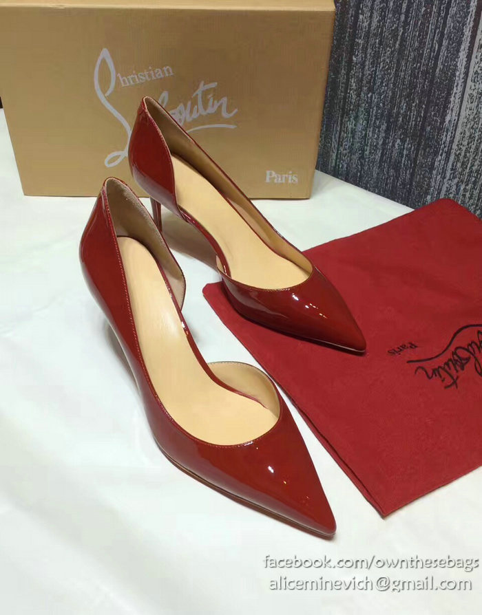 Christian Louboutin Patent Leather Pump Burgundy CL007