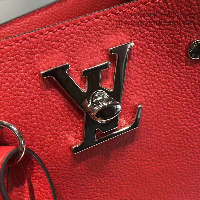 Louis Vuitton Soft calfskin Lockme Bucket Red M54681