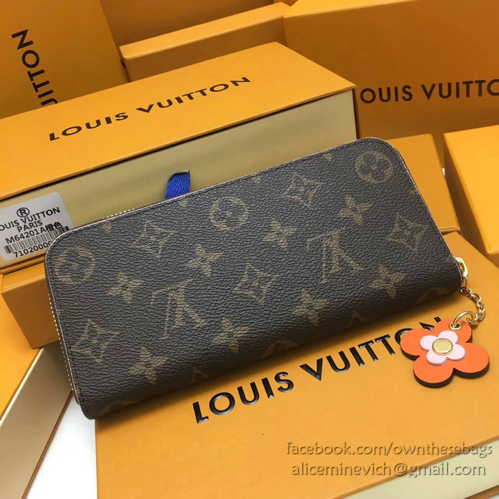 Louis Vuitton Monogram Canvas Clemence Wallet Orange M64201