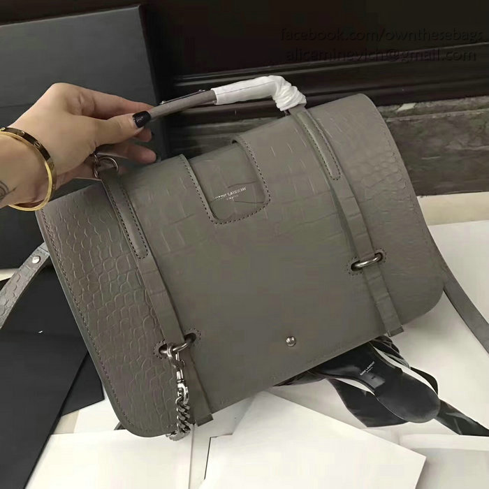 Saint Laurent Large Charlotte Messenger Bag Grey 472657