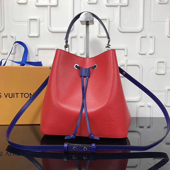 Louis Vuitton Epi Leather Lockme Bucket Red M54366