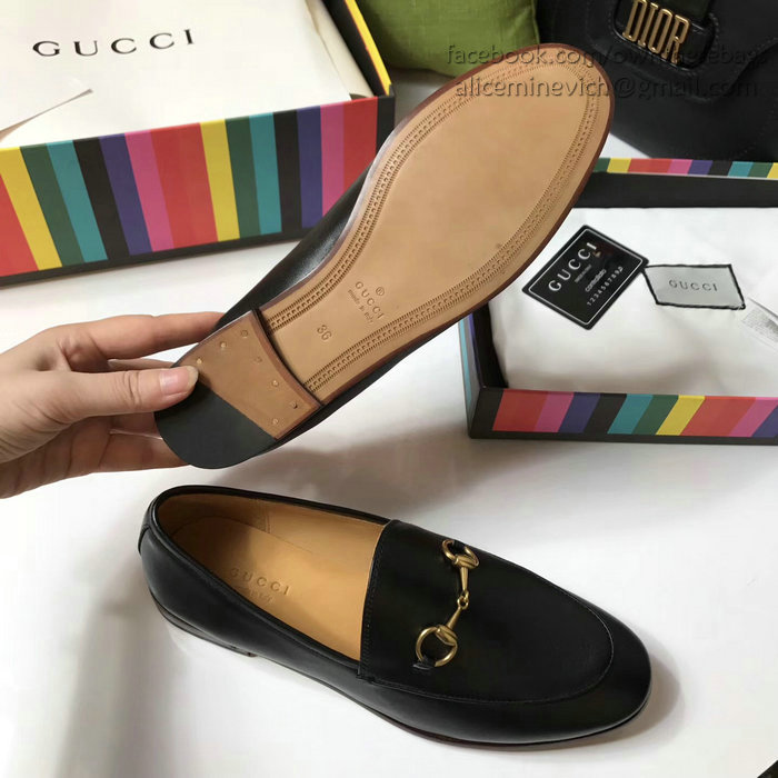 Gucci Calfskin Leather Loafers Black GS01