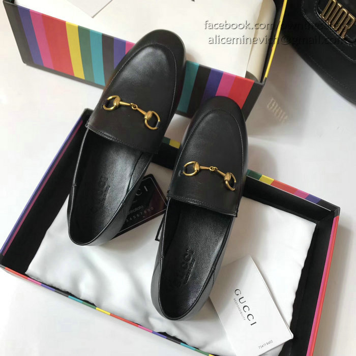 Gucci Calfskin Leather Loafers Black GS02