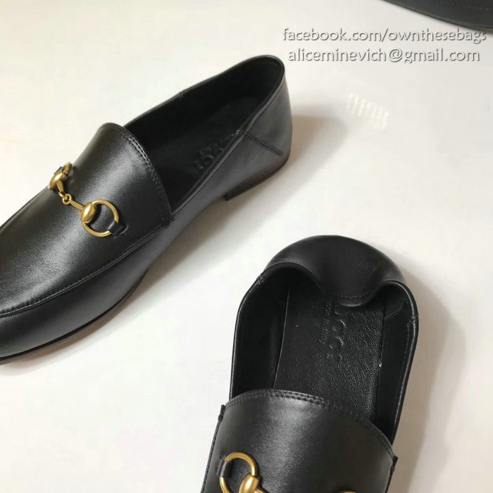 Gucci Calfskin Leather Loafers Black GS02