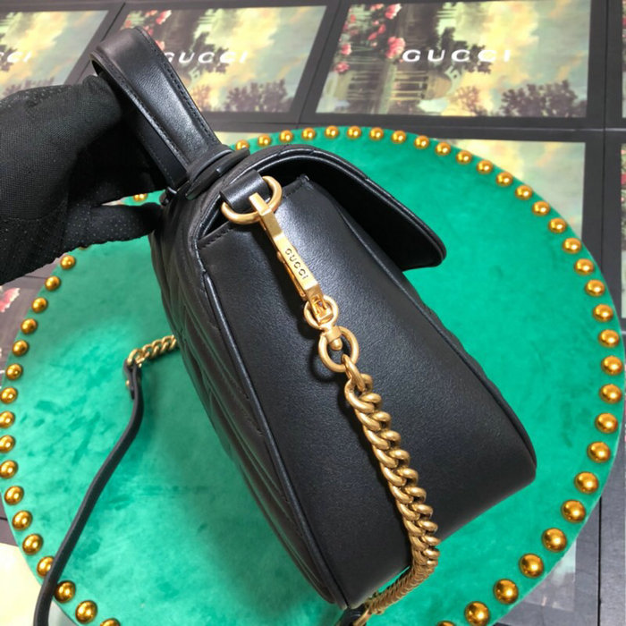 Gucci GG Marmont Small Top Handle Bag Black 498110