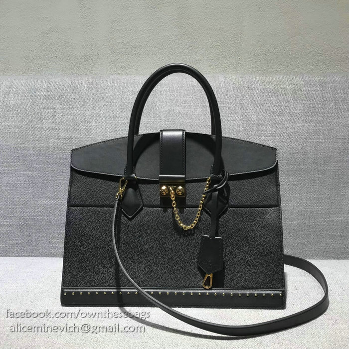 Louis Vuitton Calfskin Cour Marly MM Black M51651