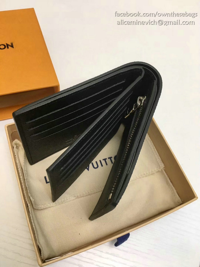 Louis Vuitton Taiga Leather Amerigo Wallet Noir M62045