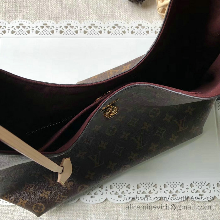 Louis Vuitton Monogram Canvas Flower Hobo Beige M43546