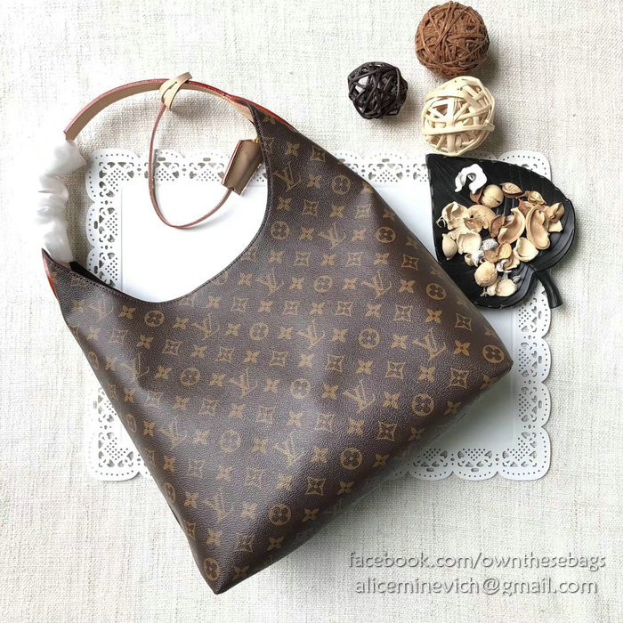 Louis Vuitton Monogram Canvas Flower Hobo Beige M43546