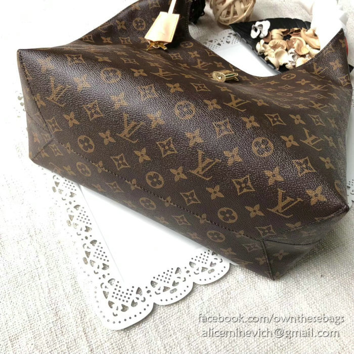 Louis Vuitton Monogram Canvas Flower Hobo Beige M43546