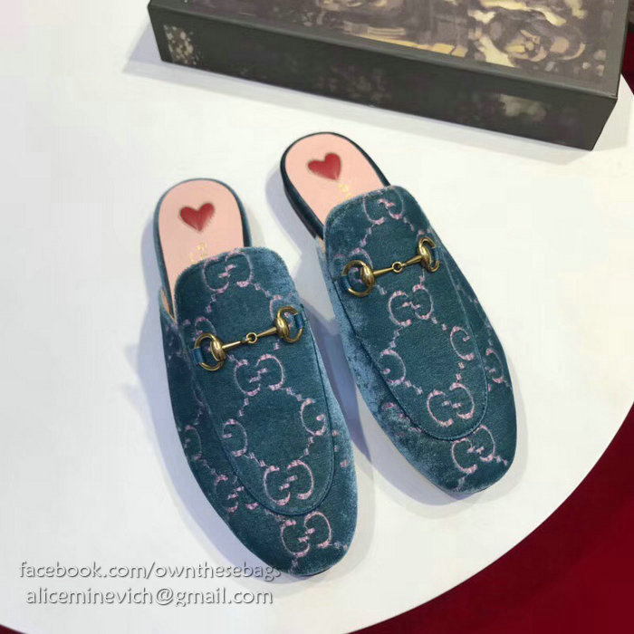 Gucci Princetown Velvet Slipper 401186