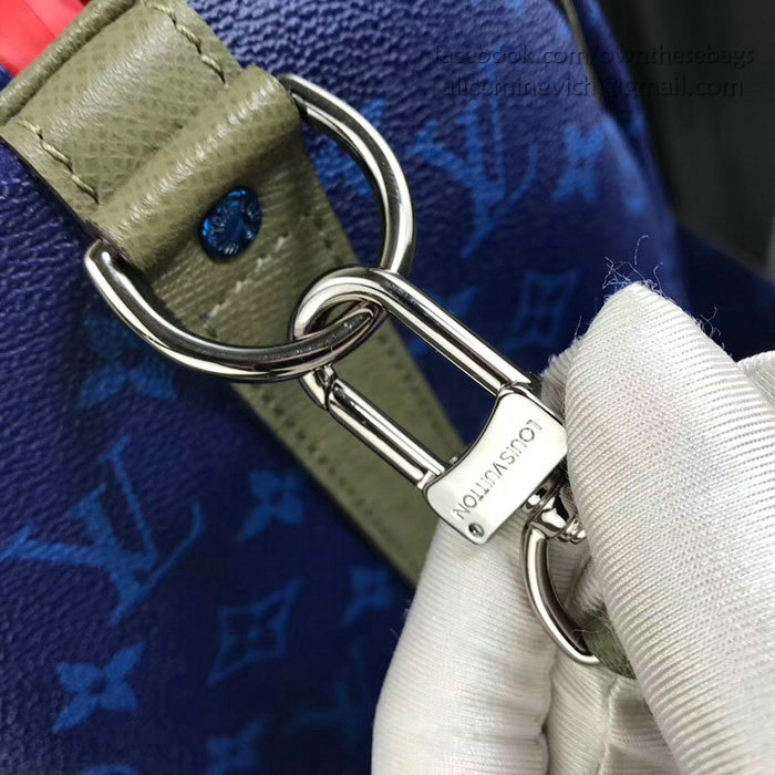 Louis Vuitton Monogram Canvas Keepall Bandouliere 45 Blue M43858