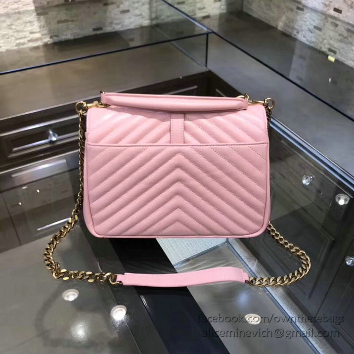 Saint Laurent Medium Matelasse Leather Shoulder Bag Pink 428056