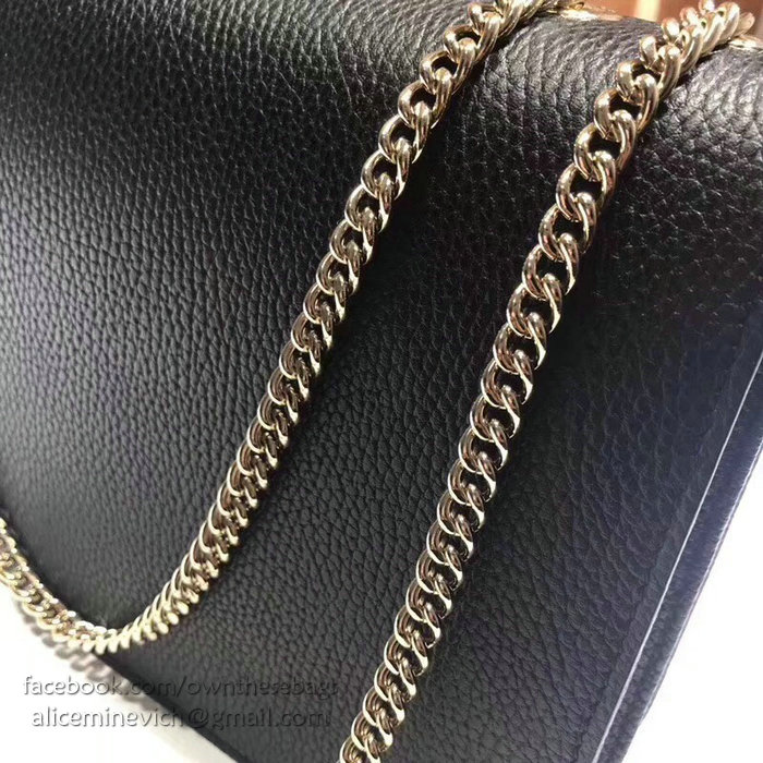 Gucci Interlocking GG Leather Crossbody Bag Black 510303