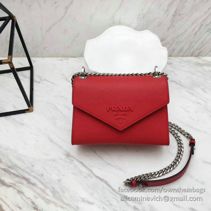 Prada Monochrome Saffiano Leather Bag Red 1BD127