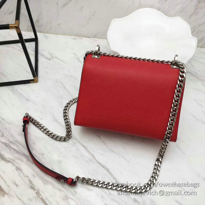 Prada Monochrome Saffiano Leather Bag Red 1BD127