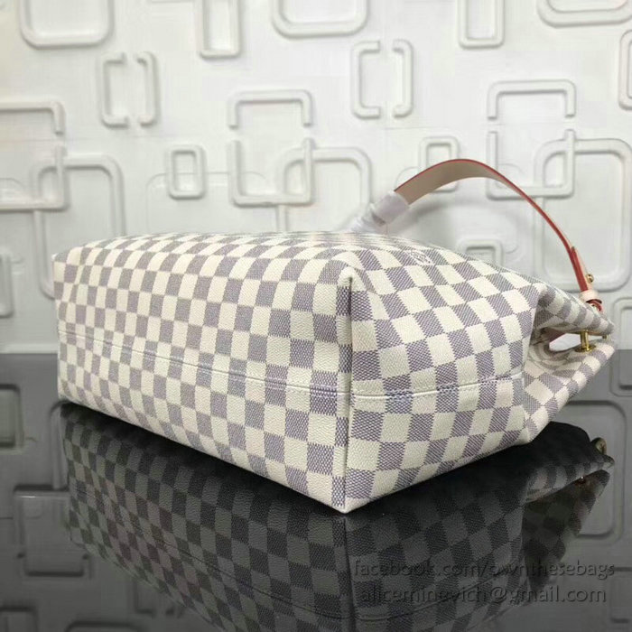 Louis Vuitton Damier Azur Canvas Graceful MM Rose Ballerine N42233