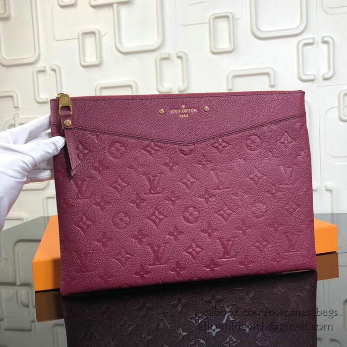 Louis Vuitton Monogram Empreinte Daily Pouch Burgundy M62938