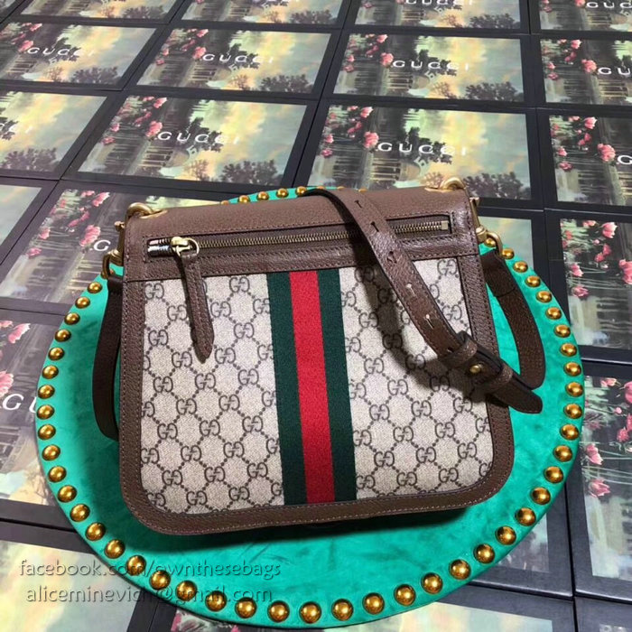 Gucci GG Canvas Shoulder Bag Brown 523658