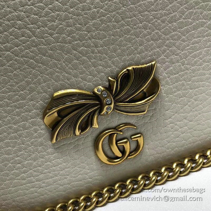 Gucci Leather Chain Wallet White 524293