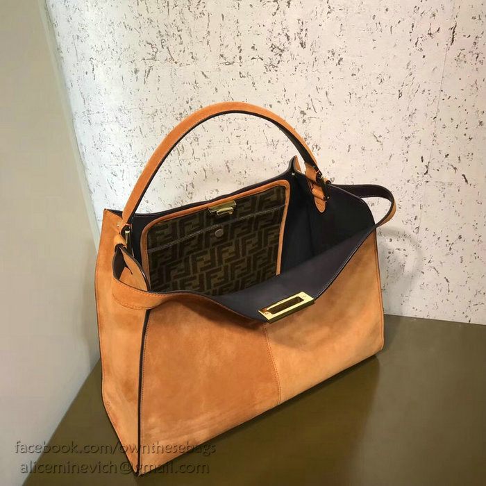 Fendi Suede Peekaboo X-LITE Bag Orange F83041