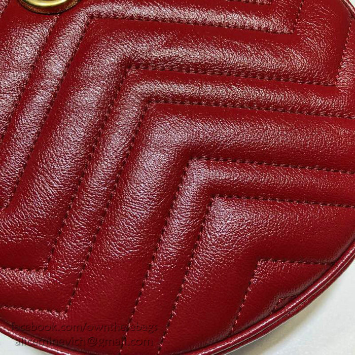 Gucci GG Marmont Mini Round Shoulder Bag Red 550154