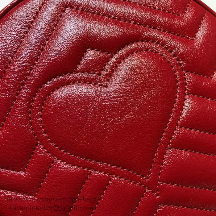 Gucci GG Marmont Mini Round Shoulder Bag Red 550154